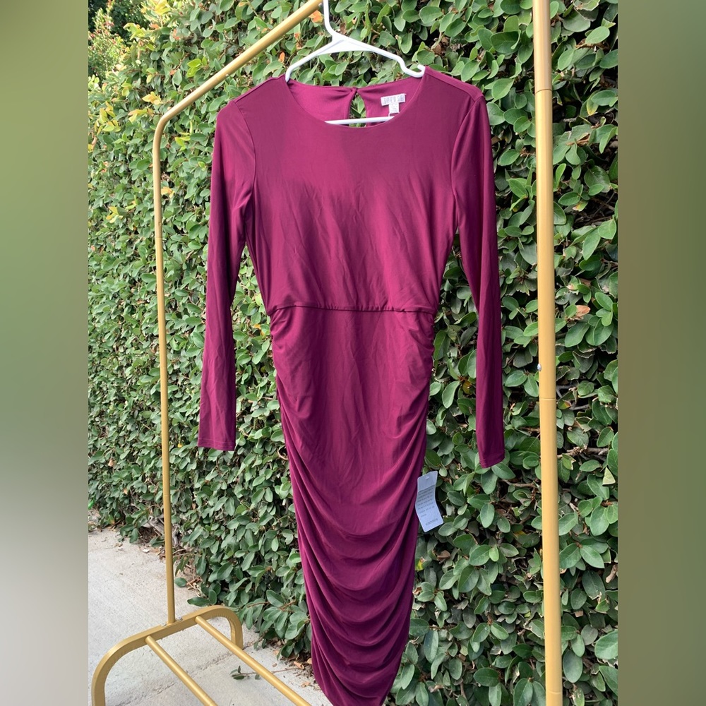 🌟 SPENSE Berry Long Sleeve Dress 🌟